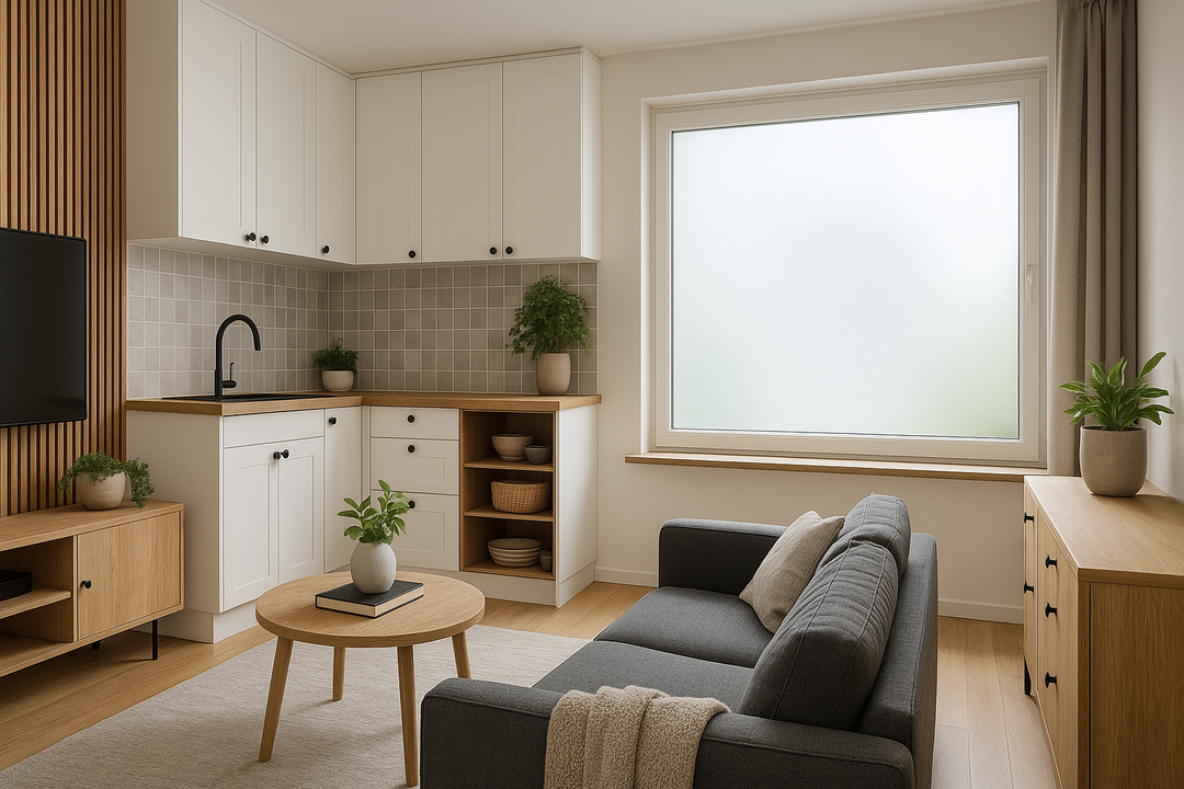 Hjem med kontaktplast på benk, selvklebende fliser på vegg, spilevegg i stue og PDLC-folie på vindu – alle detaljer fra Homy.no.