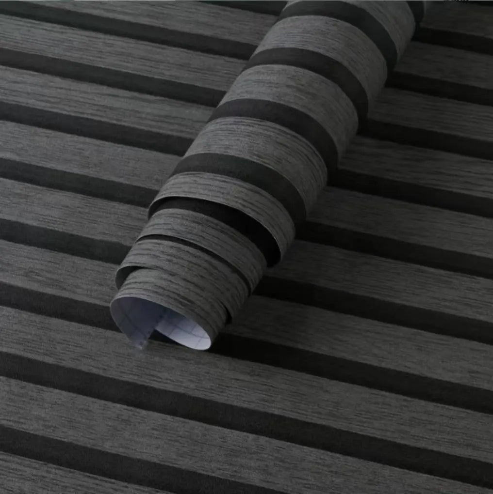 HomyDecor 3D Spilepanel i Mørk Grå Trelook kontaktplast - Homy