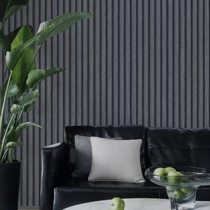 HomyDecor 3D Spilepanel i Mørk Grå Trelook kontaktplast - Homy