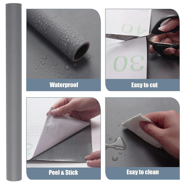 HomyDecor Ensfarget Grå kontaktplast - Homy