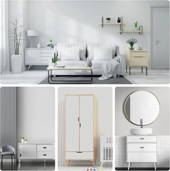 HomyDecor Ensfarget Hvit kontaktplast - Homy