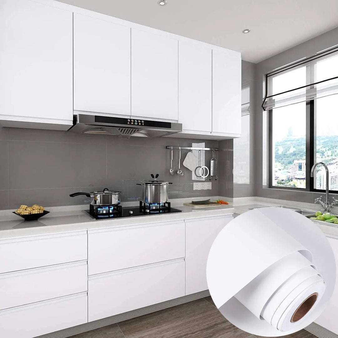 HomyDecor Ensfarget Hvit kontaktplast - Homy