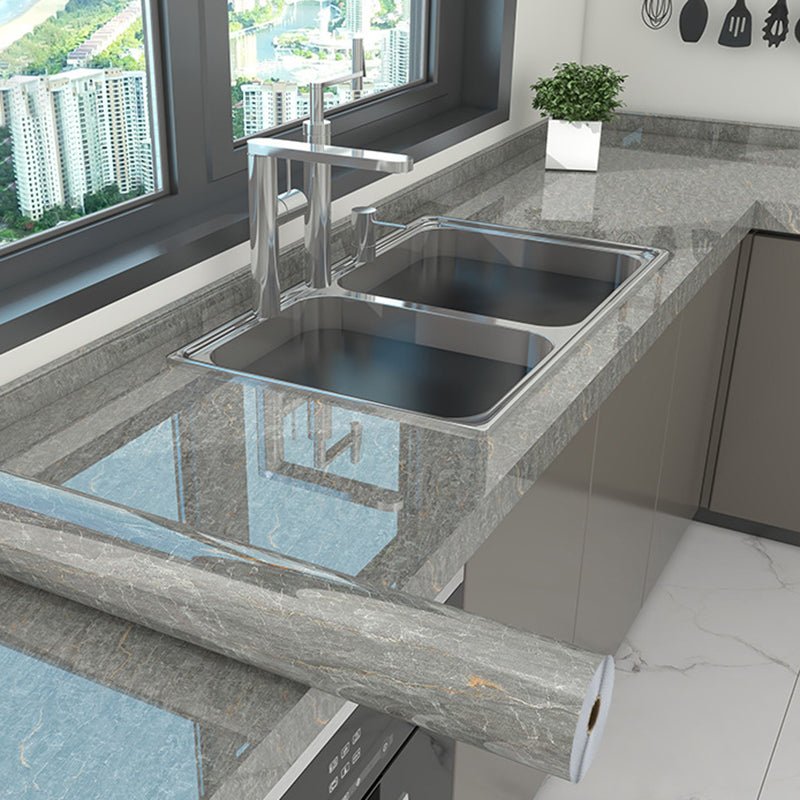 HomyDecor Grafitt Grå Marmor Høyglans Kontaktplast - Homy