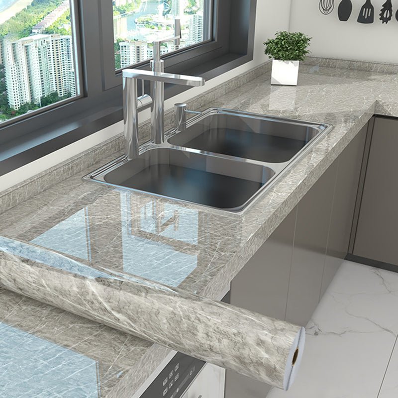 HomyDecor Lys Grå Marmor Høyglans kontaktplast - Homy