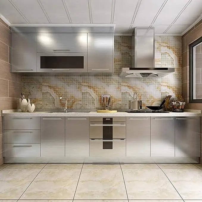 HomyDecor Sølv Metallisk med Børstet Stål - effekt kontaktplast - Homy