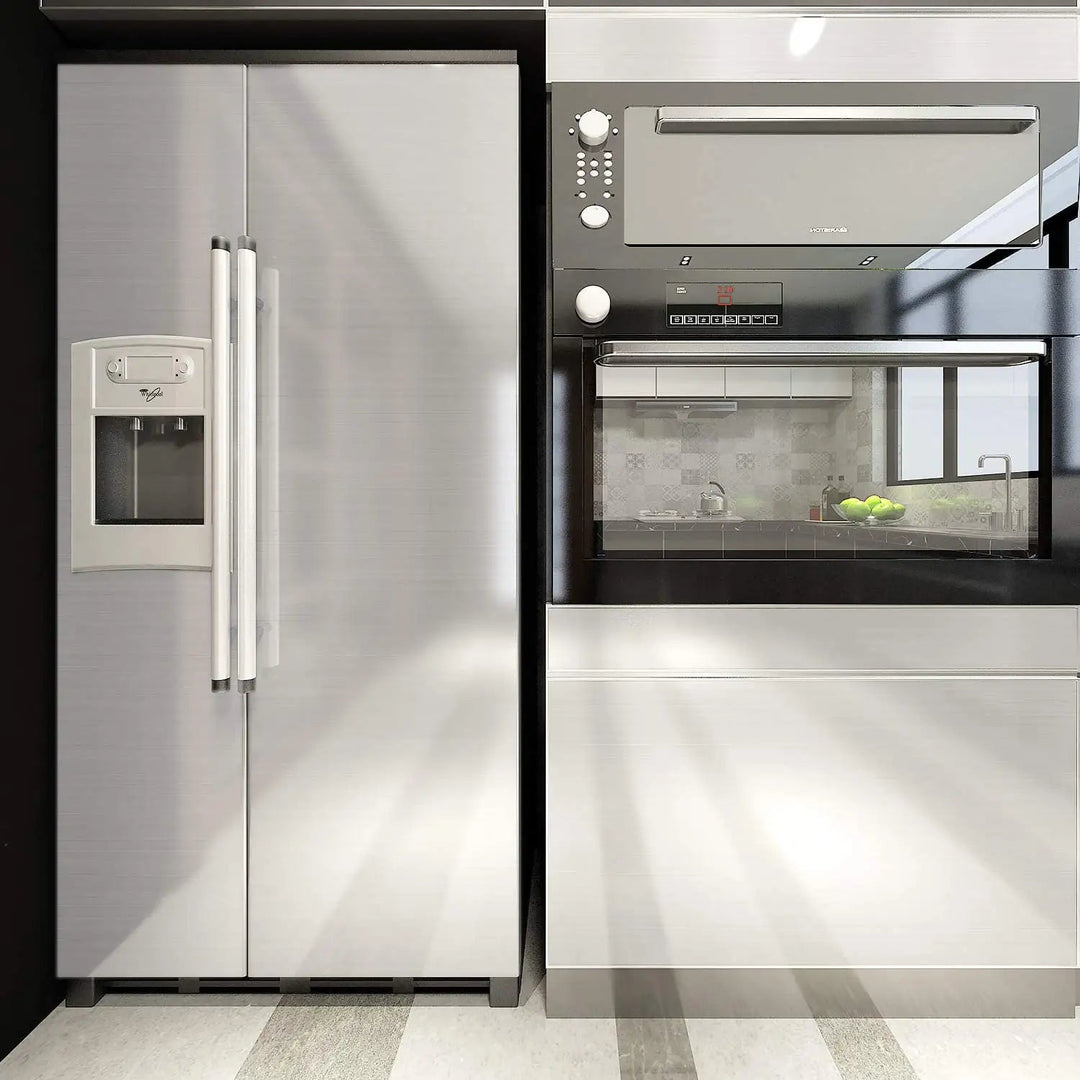 HomyDecor Sølv Metallisk med Børstet Stål - effekt kontaktplast - Homy