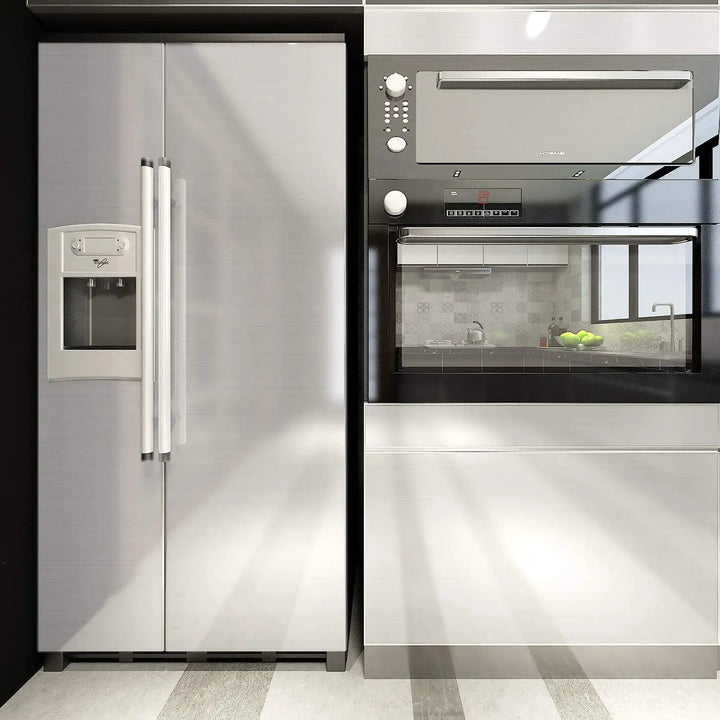 HomyDecor Sølv Metallisk med Børstet Stål - effekt kontaktplast - Homy