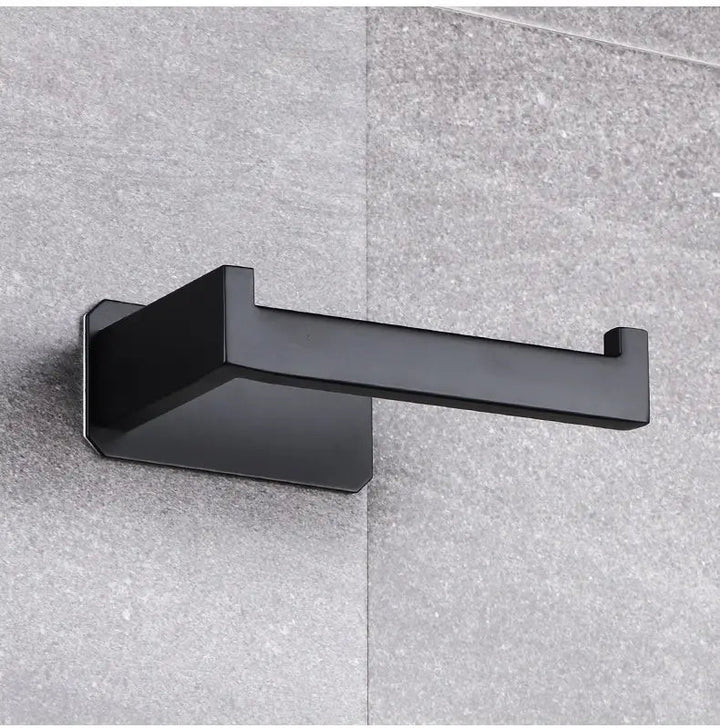 HomyDesign Elegant Selvklebende Toalettpapirholder i Sort Matt - Homy