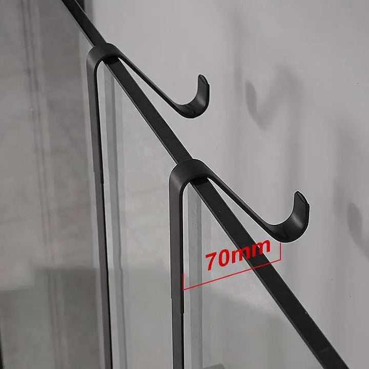 HomyDesign Opphengbar Dusjhylle med Dobbel Kurv i Matt Sort - Homy