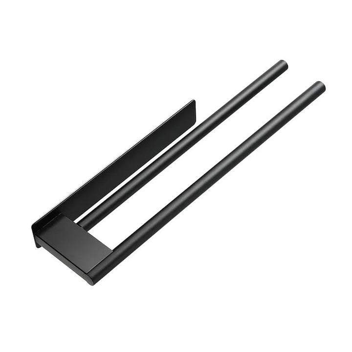 HomyDesign Selvklebende Dobbel Håndklestang i Matt Sort – 39 cm - Homy