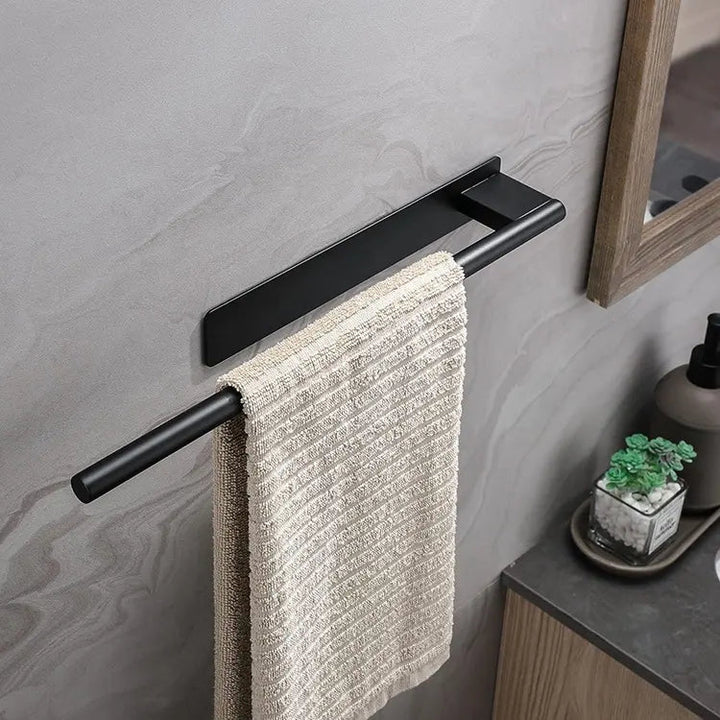 HomyDesign Selvklebende Håndklestang i Matt Sort – 39 cm - Homy