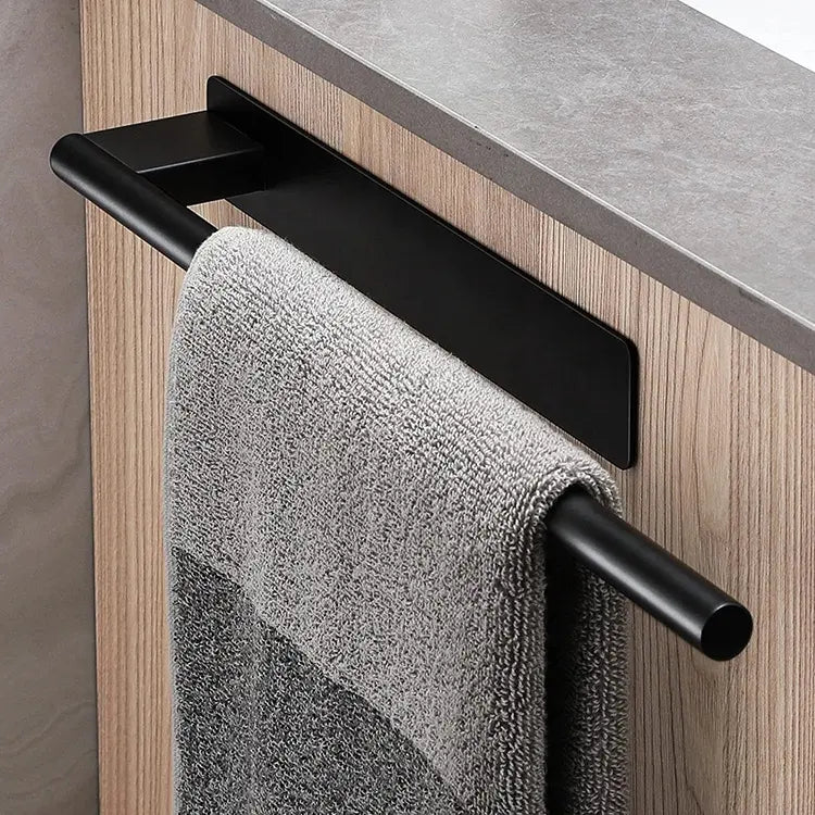 HomyDesign Selvklebende Håndklestang i Matt Sort – 39 cm - Homy