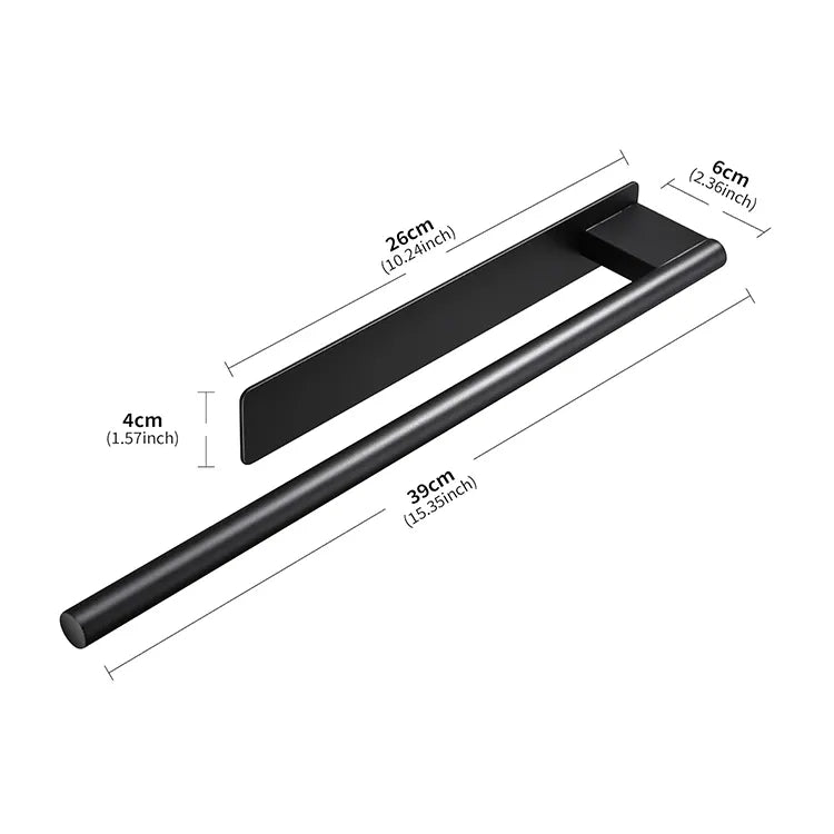 HomyDesign Selvklebende Håndklestang i Matt Sort – 39 cm - Homy