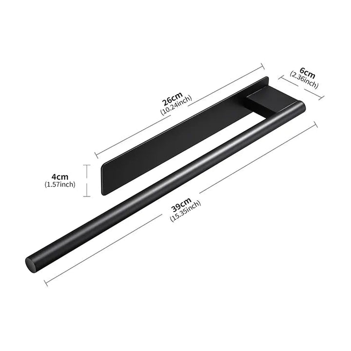 HomyDesign Selvklebende Håndklestang i Matt Sort – 39 cm - Homy