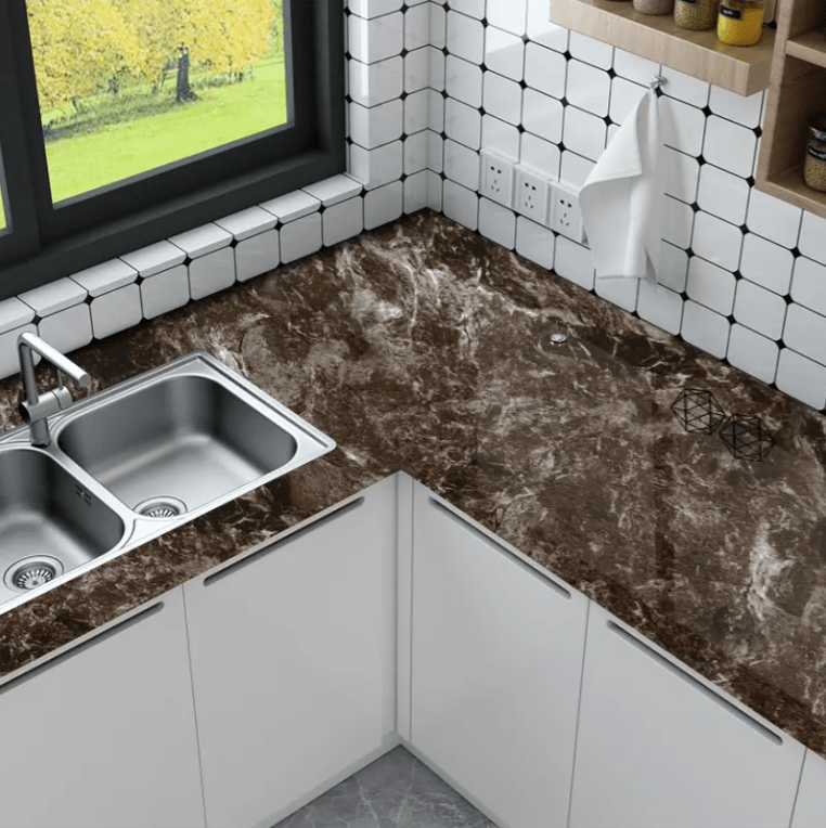 Vareprøve Marmor Dypgrå kontaktplast - Homy