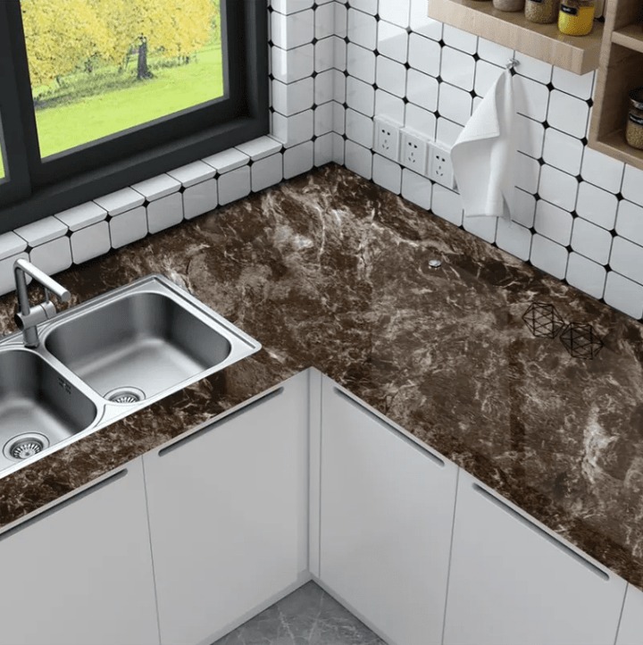 Vareprøve Marmor Dypgrå kontaktplast - Homy