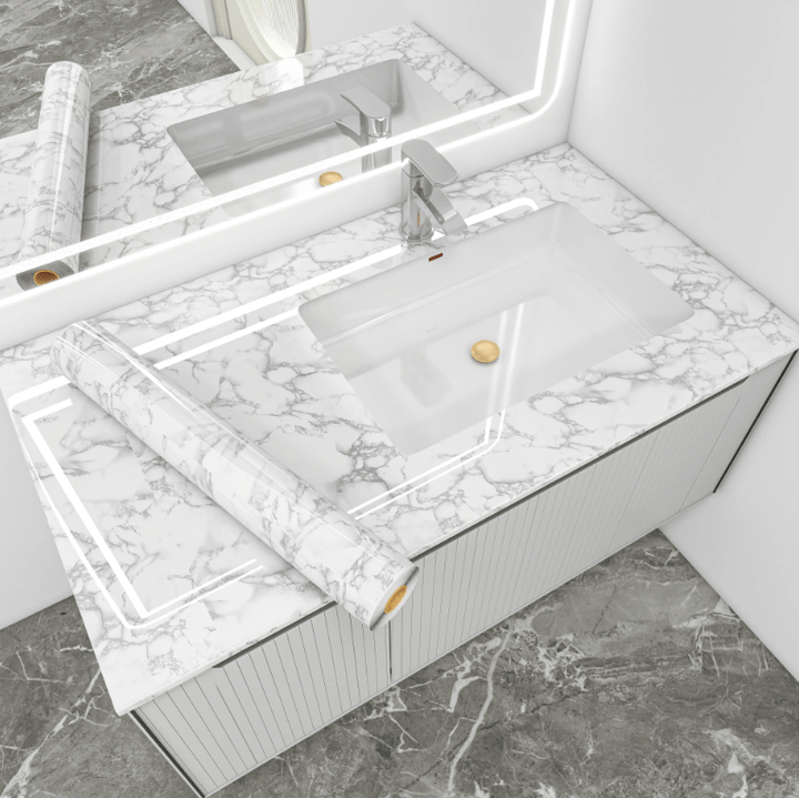 Vareprøve Marmor Skyhvit kontaktplast - Homy