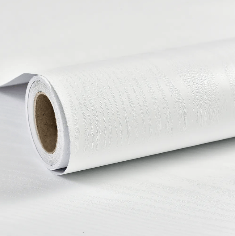 Vareprøve Silkeblank Hvit Trestruktur kontaktplast - Homy