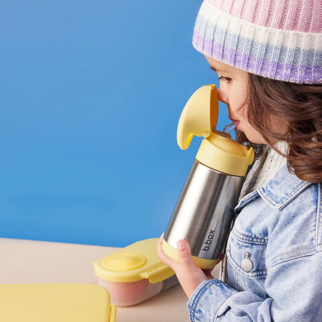 b.box Isolert Sugerørflaske 350 ml - Gul - Homy