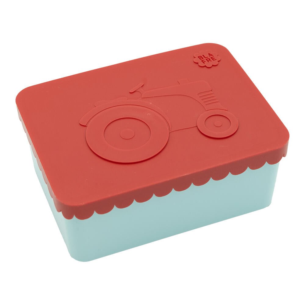 Blafre matboks i plast ett rom - Traktor Rød/Lys blå - Homy