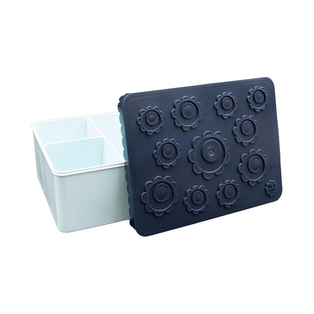 Blafre matboks i plast treroms - Blomst Marineblå/lys blå - Homy