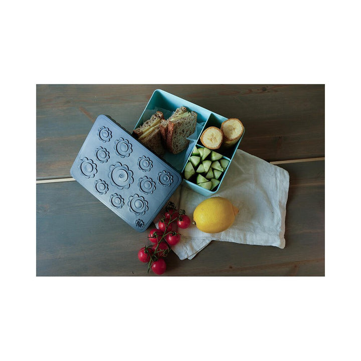 Blafre matboks i plast treroms - Blomst Marineblå/lys blå - Homy