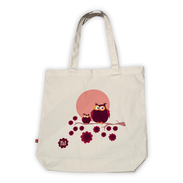 Blafre nett i bomull med trykk - Ugle - Homy