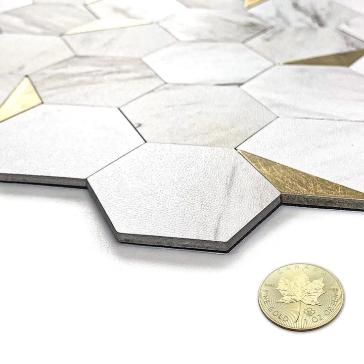 Hexagon Marmor selvklebende veggfliser - Homy