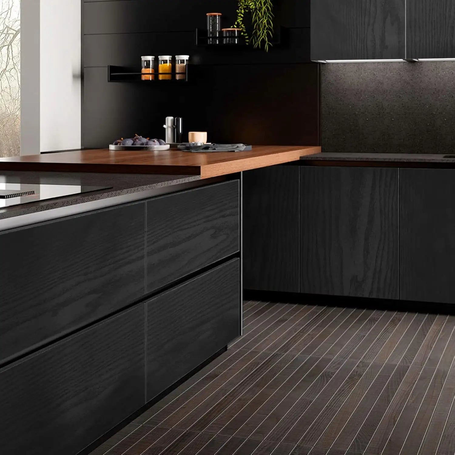 HomyDecor Sort Trestruktur kontaktplast - Homy