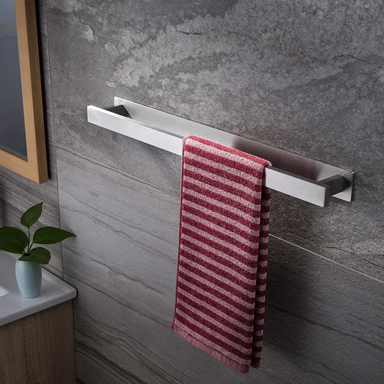 HomyDesign Selvklebende Håndklestang i Børstet Stål – 40 cm - Homy