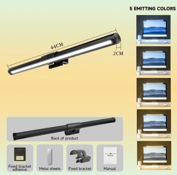 LUXBright™ LED Skrivebordslampe 3 - Farget Lys – 44cm med Touch og USB - Homy