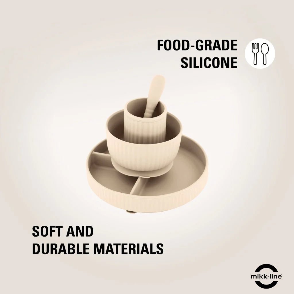 Mikk - Line Middagssett i Silikon - White Swan - Homy