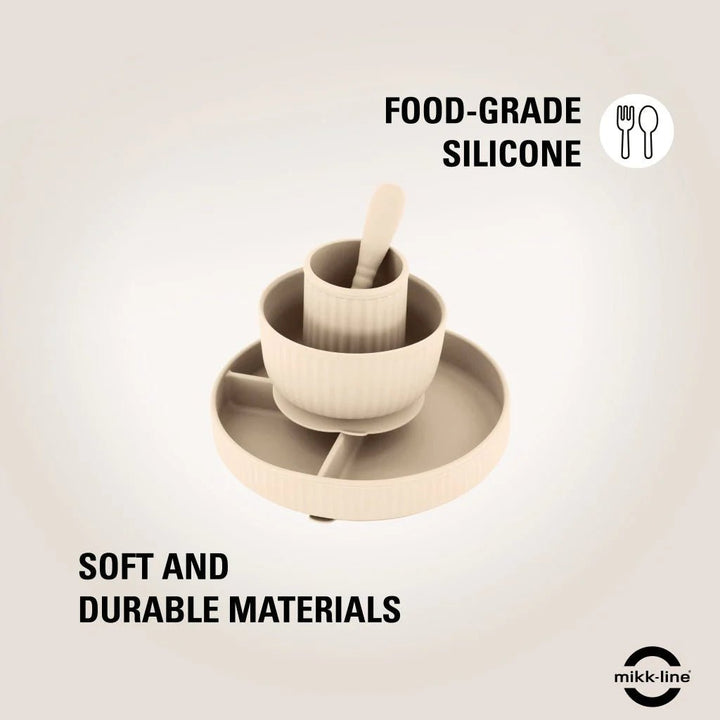 Mikk - Line Middagssett i Silikon - White Swan - Homy