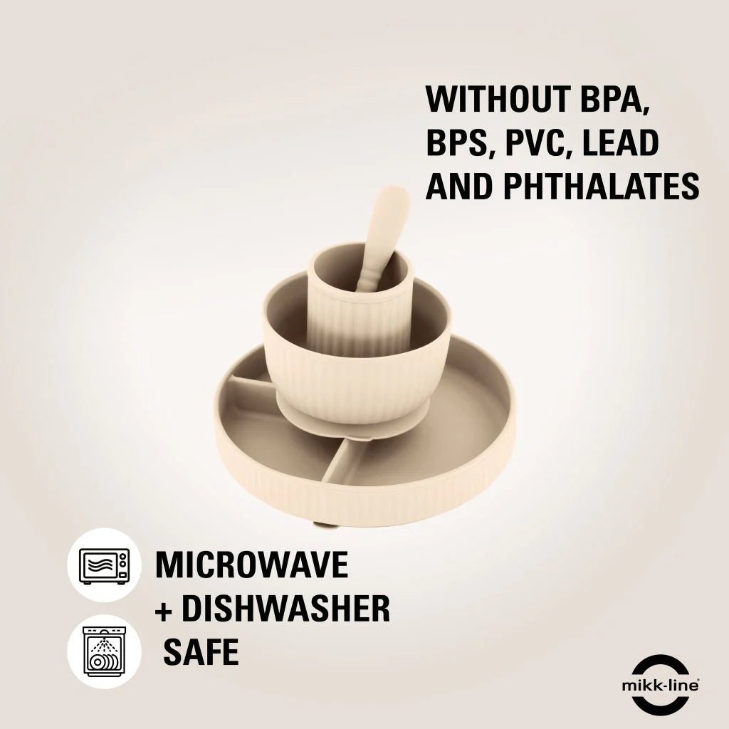 Mikk - Line Middagssett i Silikon - White Swan - Homy