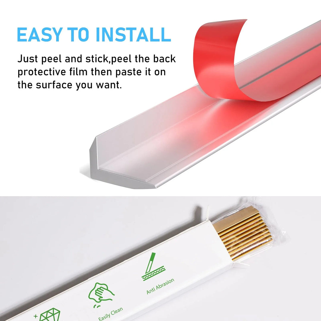 Peel & Stick Sølv Aluminium Endelist - Homy