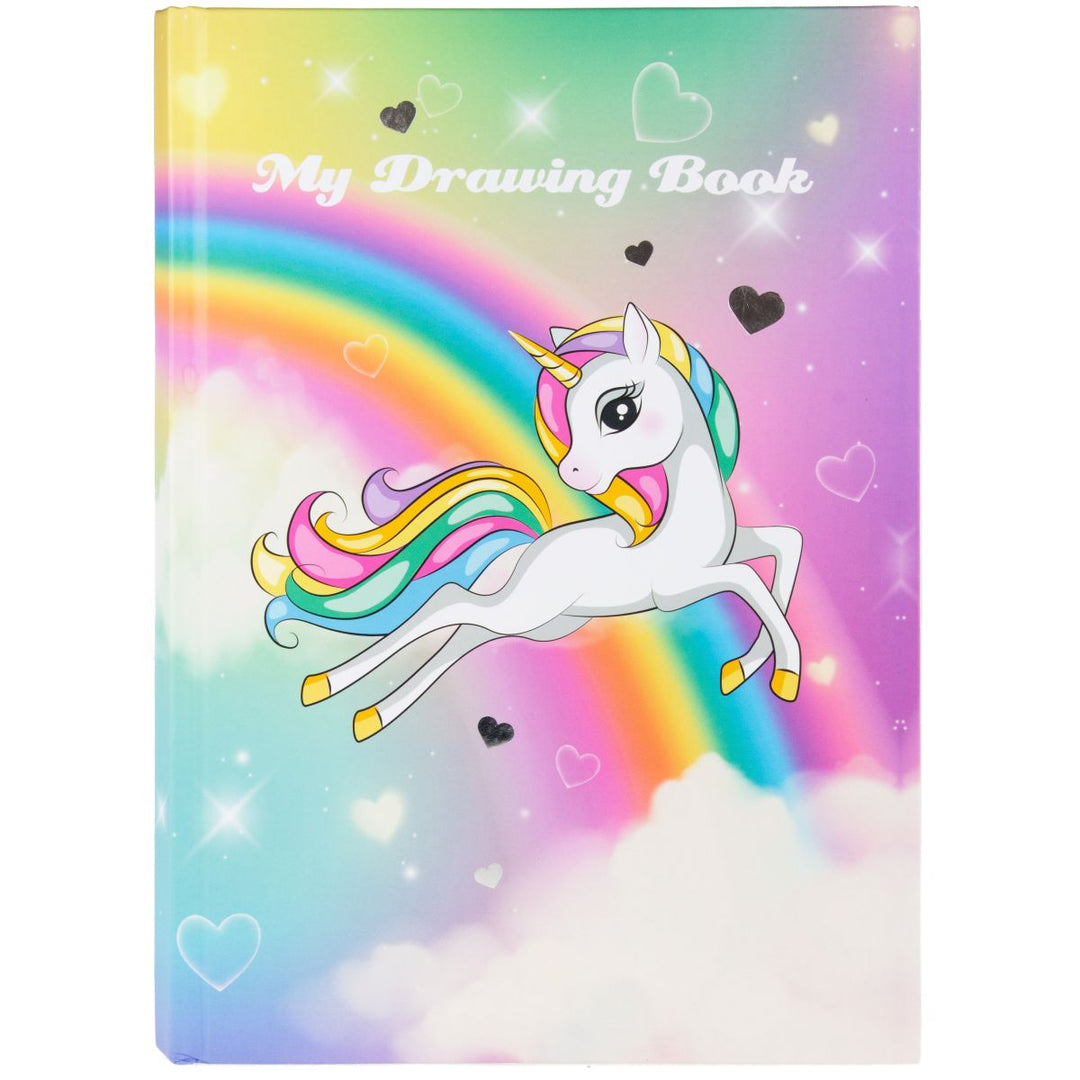Tegnebok med 72 hvite ark - Unicorn Play and Learn - Homy