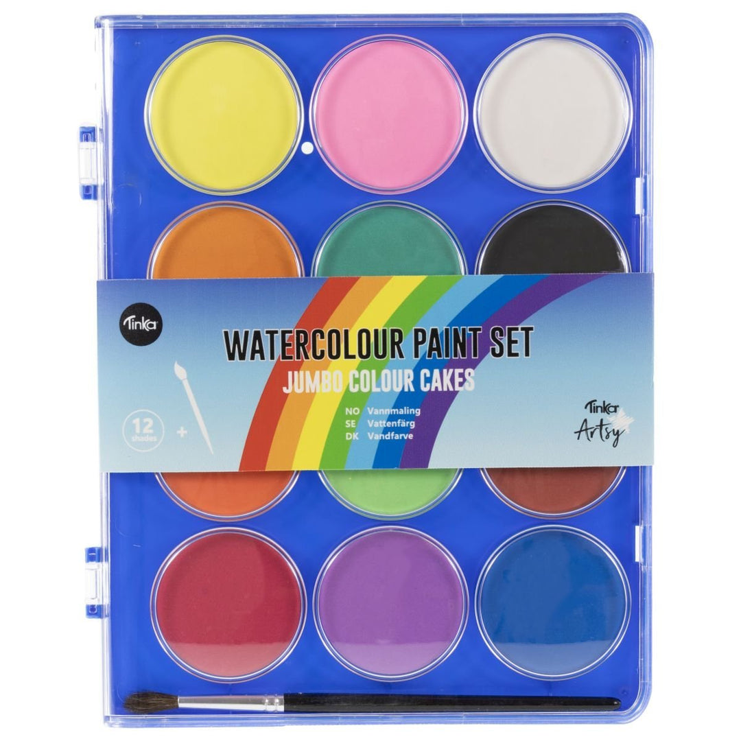 Tinka Artsy Maleskrin - 12 jumbo vannfarger for barn - Homy