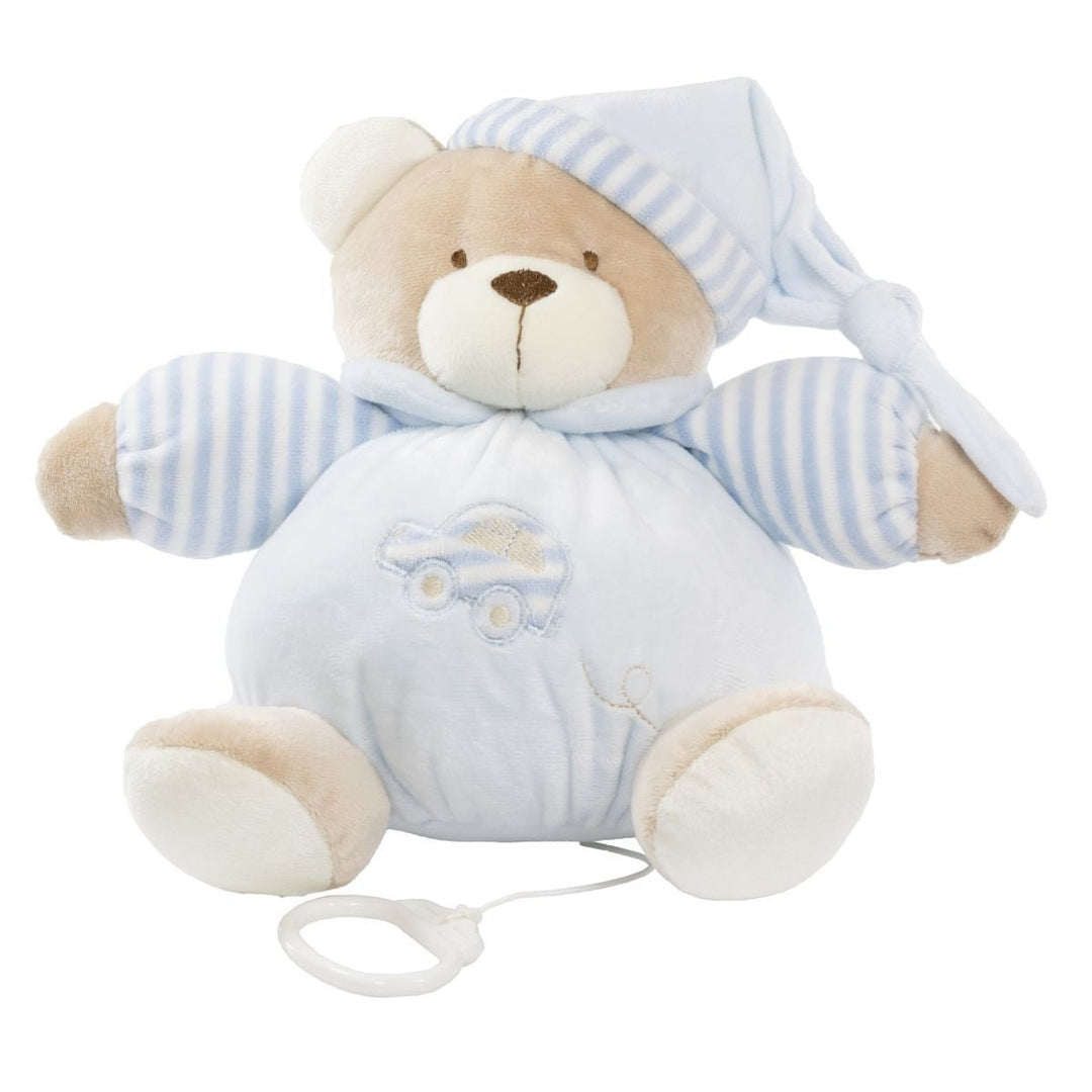 Tinka Baby Bamse med musikk 22 cm – Blå kosebamse med spilledåse - Homy