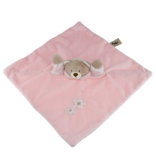 Tinka Baby Koseklut med bamsehode - Rosa 30x30 cm - Homy