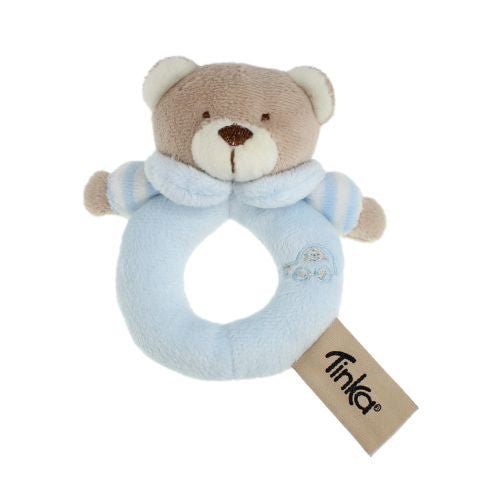 Tinka Baby rangle med bamse 10 cm - Blå - Homy