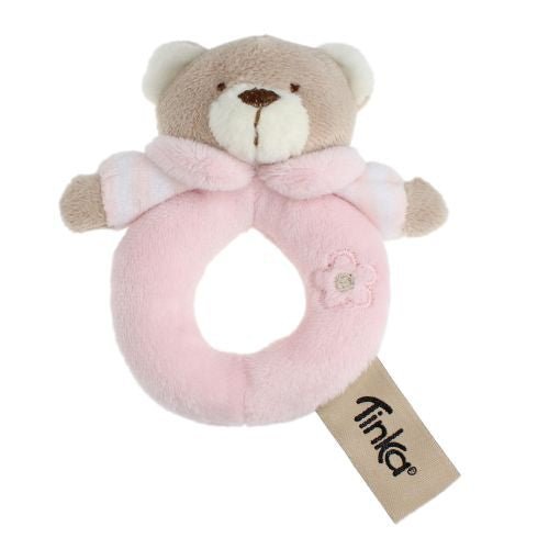 Tinka Baby rangle med bamse 10 cm - Rosa - Homy