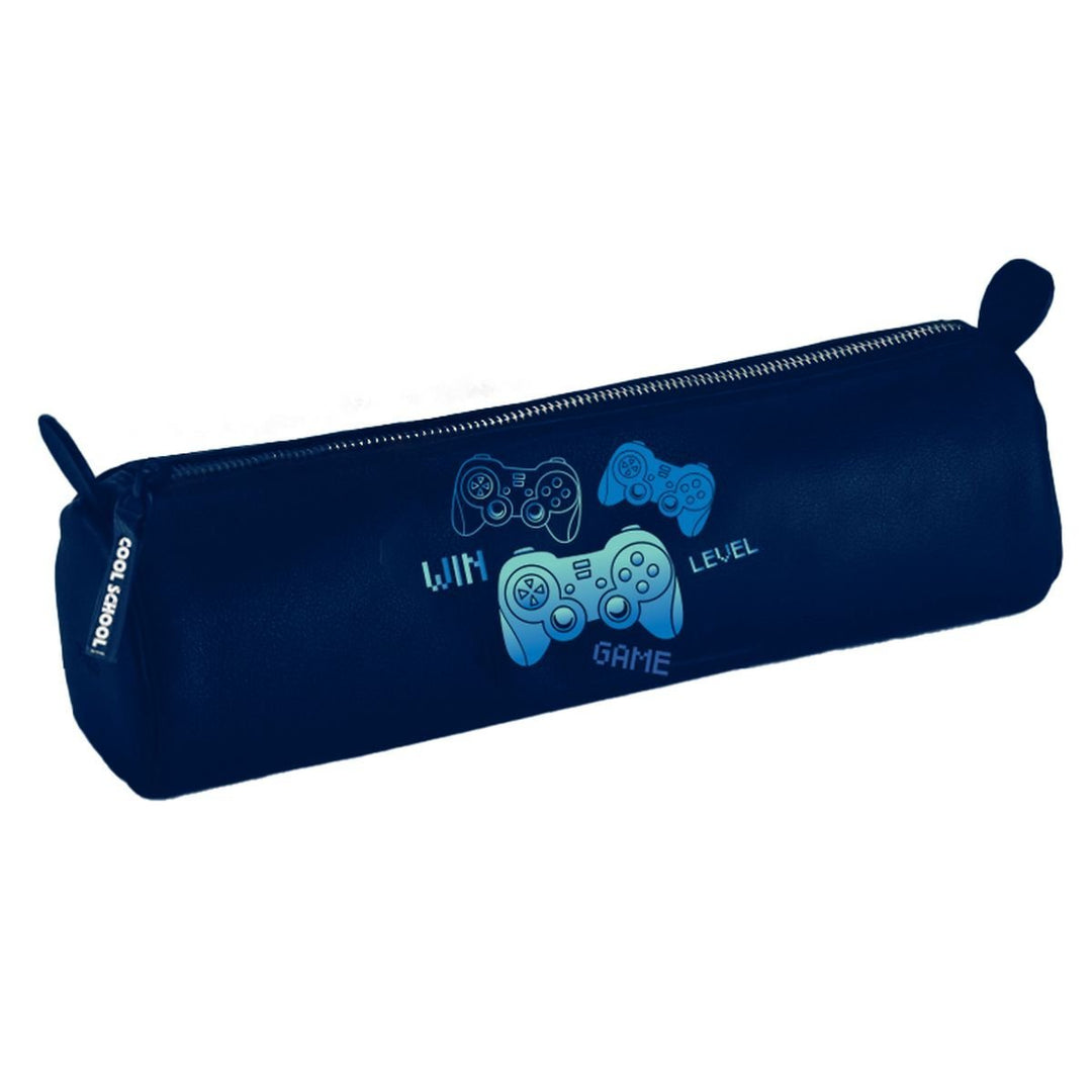 Tinka Cool School posepennal med gamingmotiv - Mørkeblå - Homy