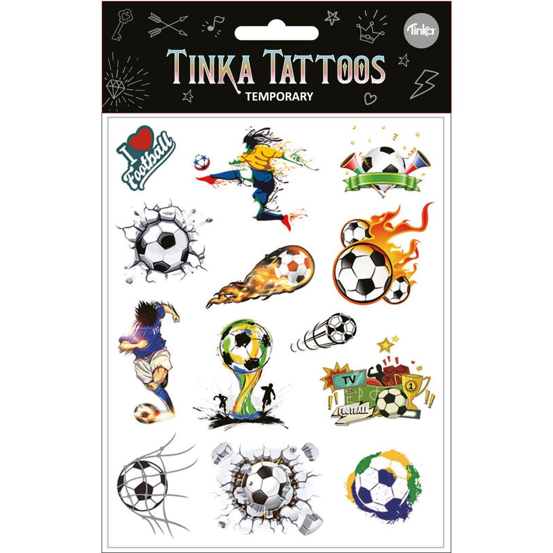 Tinka Football - Midlertidige tatoveringer med fotballmotiv for barn - Homy