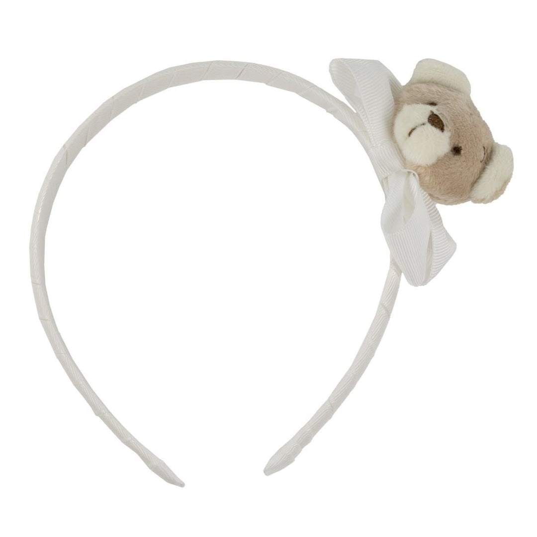 Tinka Hårbøyle med Bamse – Hvit babyhårbøyle med figur - Homy