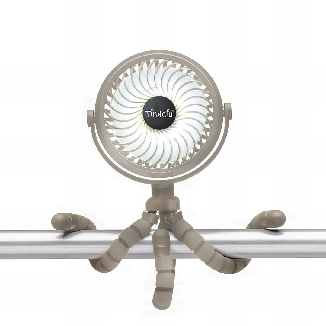 Tinkafu Oppladbar Vifte til Barnevogn – Beige - Homy