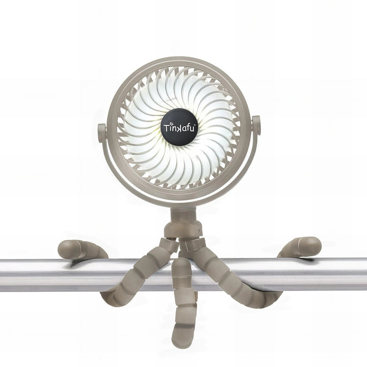 Tinkafu Oppladbar Vifte til Barnevogn – Beige - Homy