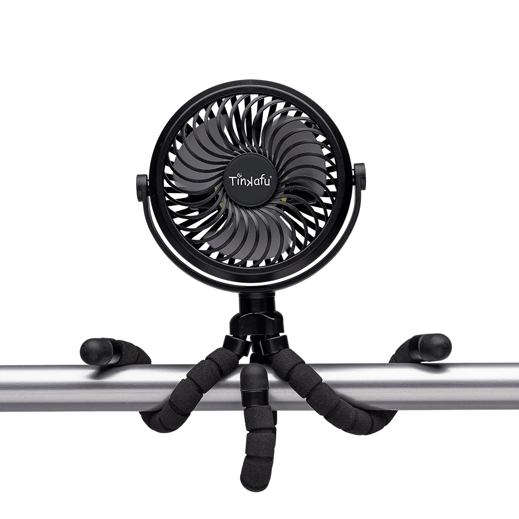 Tinkafu Oppladbar Vifte til Barnevogn – Svart - Homy