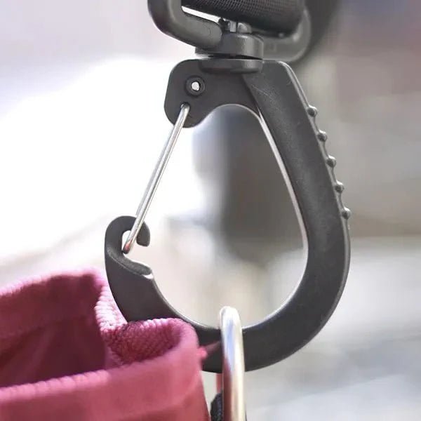 Tinkafu Stor Veskekrok med klips – Svart krok til barnevogn - Homy